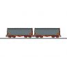 2 wagons plats Shimmns 718 bâches SNCF