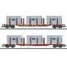 2 wagons plats transport petits containers "HBS"